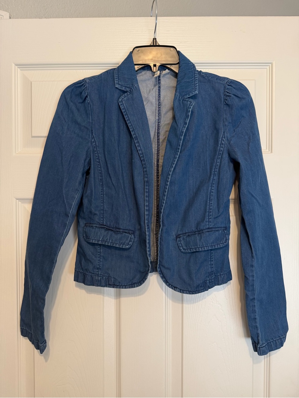Frenchi Blue Denim Blazer Jacket